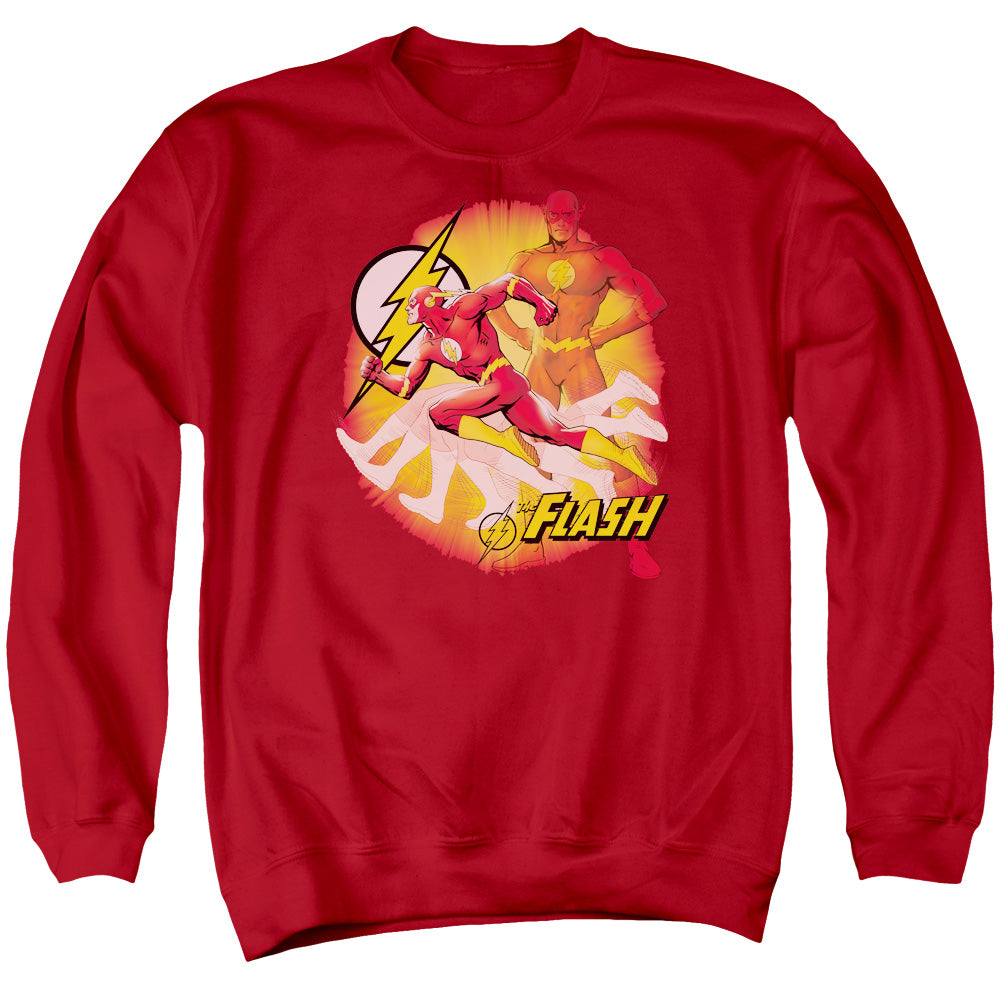 Justice League Of America Lightning Fast Mens Crewneck Sweatshirt Red Officially Licensed
