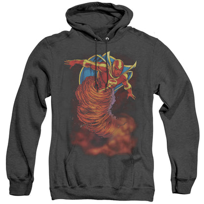Justice League Of America Tornado Cloud Mens Heather Hoodie Black Officially Licensed