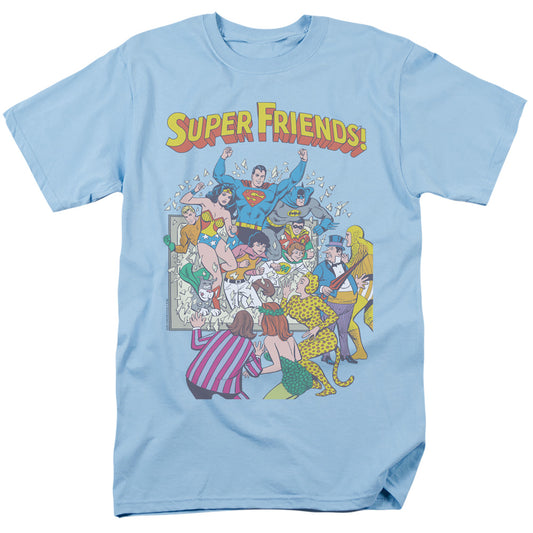 Justice League Of America Super Friends #1 Mens T Shirt Light Blue