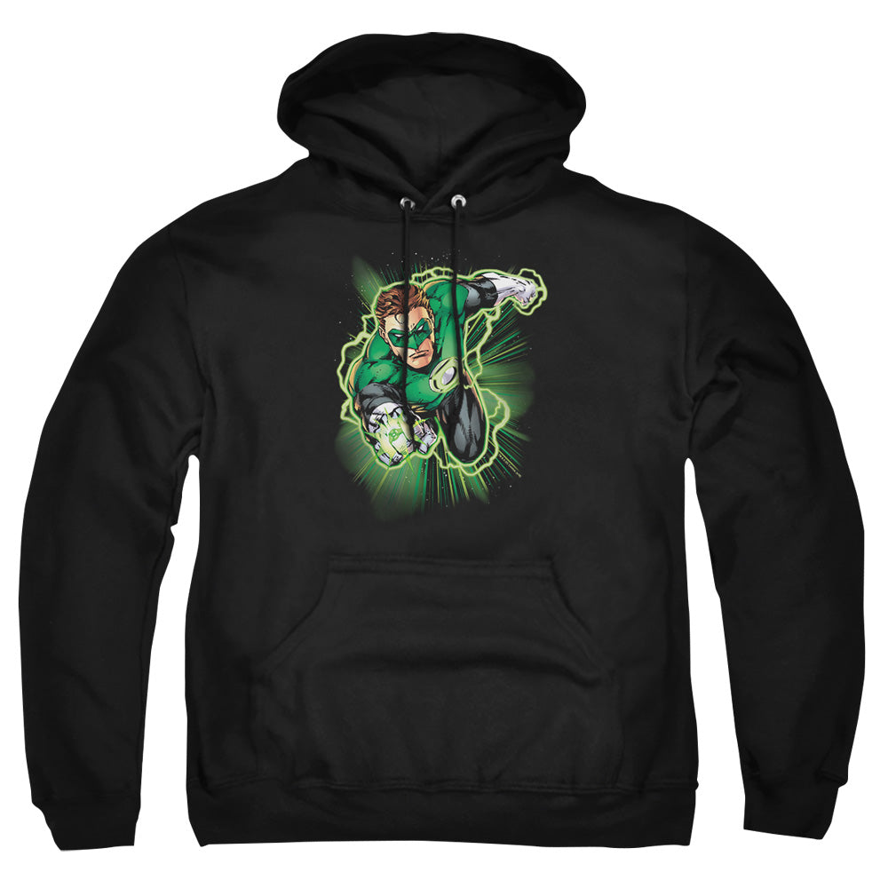 Justice League Of America Green Lantern Energy Mens Hoodie Black Officially Licensed