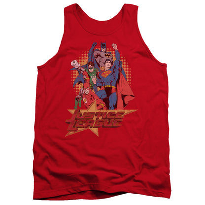 Justice League Raise Your Fist Mens Tank Top Shirt Red