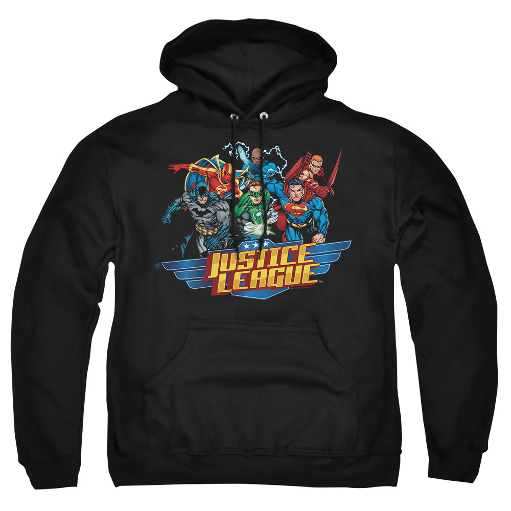 Justice League Of America Ready To Fight Mens Hoodie Black Officially Licensed
