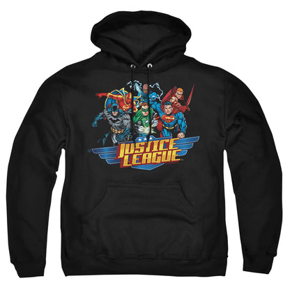 Justice League Of America Ready To Fight Mens Hoodie Black Officially Licensed