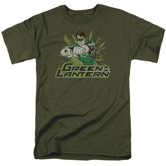 Justice League Of America Gl Rough Distress Mens T Shirt Military Green