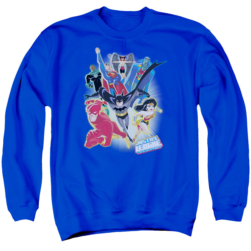 Justice League Of America Unlimited Mens Crewneck Sweatshirt Royal Blue Officially Licensed