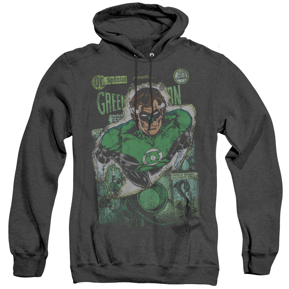 Justice League Of America Green Lantern #1 Distress Mens Heather Hoodie Black Officially Licensed