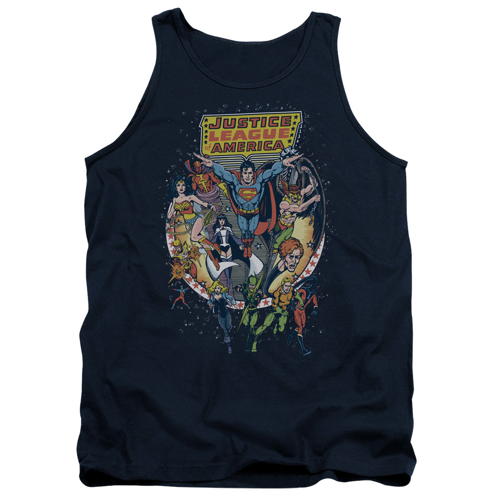 Justice League Star Group Mens Tank Top Shirt Navy