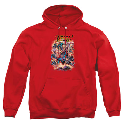 Justice League Of America Lost Mens Hoodie Red Officially Licensed