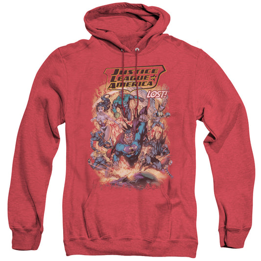 Justice League Of America Lost Heather Mens Hoodie Red Officially Licensed