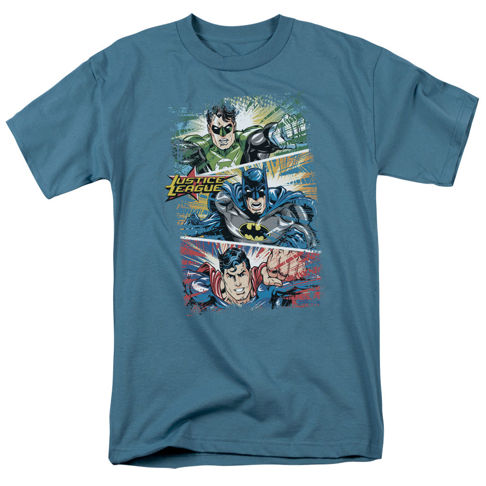 Justice League Of America Green Lantern Panels Mens T Shirt Slate