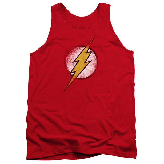 Justice League Destroyed Flash Logo Mens Tank Top Shirt Red