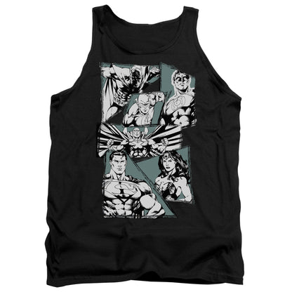 Justice League A Mighty League Mens Tank Top Shirt Black