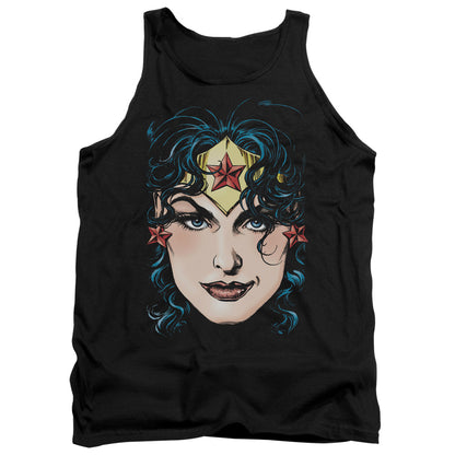 Dco Justice League Wonder Woman Head Mens Tank Top Shirt Black