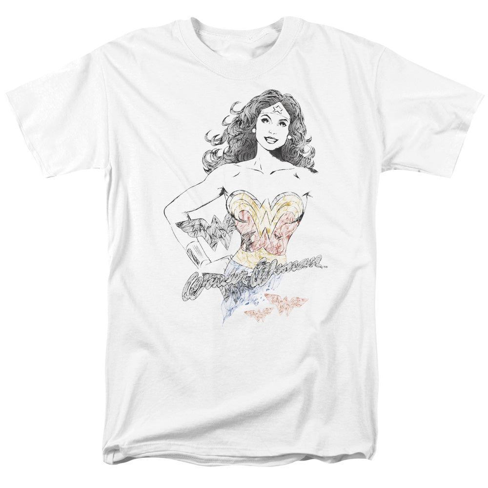 Dco Jla Wonder Squiggles Mens T Shirt White