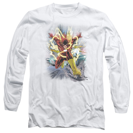 Jla Brightest Day Flash Mens Long Sleeve Shirt White