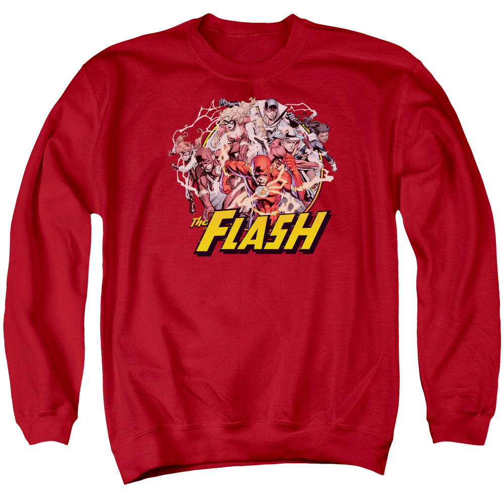 Jla Flash Family Mens Crewneck Sweatshirt Red