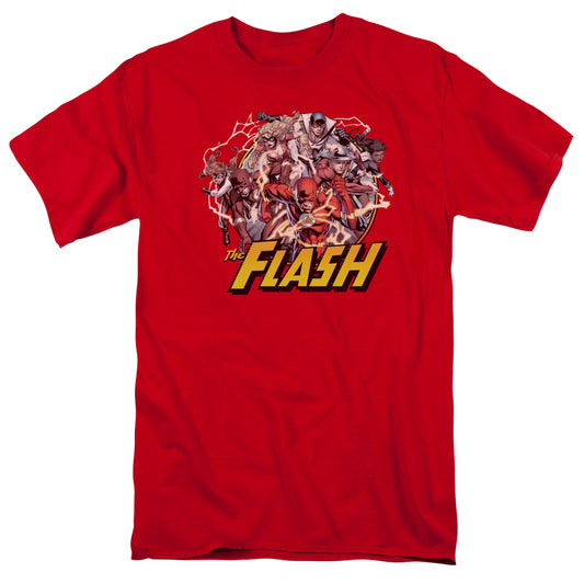 Justice League Of America Flash Family Mens T Shirt Red