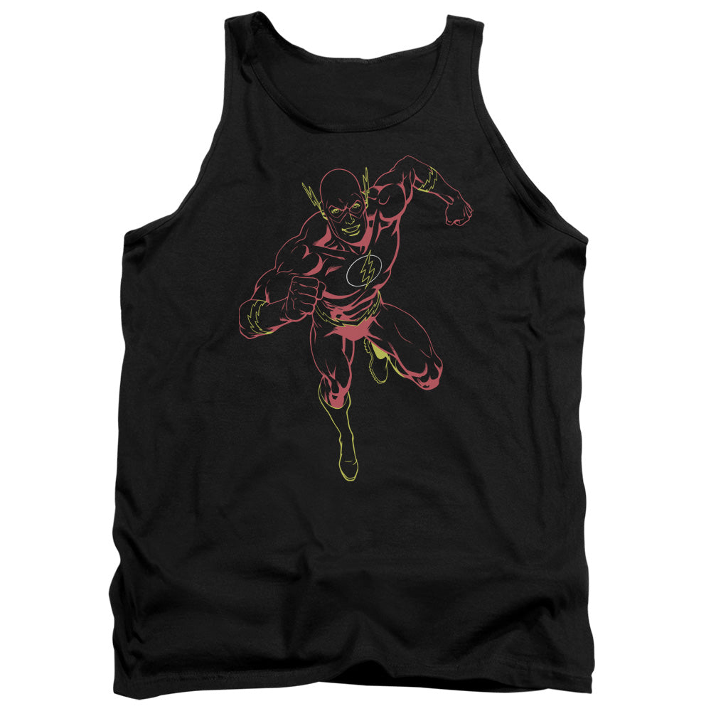 Justice League Neon Flash Mens Tank Top Shirt Black