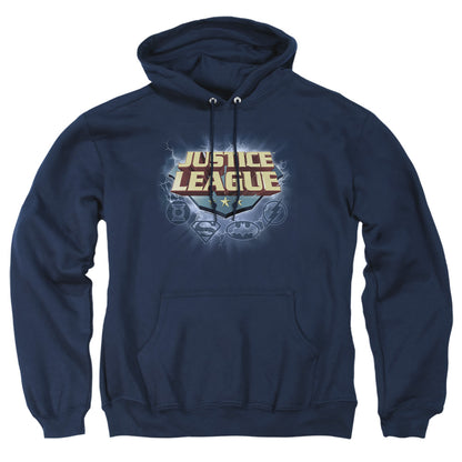 Justice League Of America Storm Logo Mens Hoodie Navy Officially Licensed