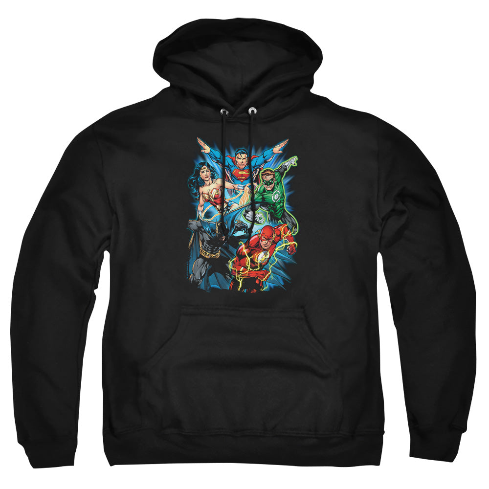 Justice League Of America Jl Assemble Mens Hoodie Black Officially Licensed
