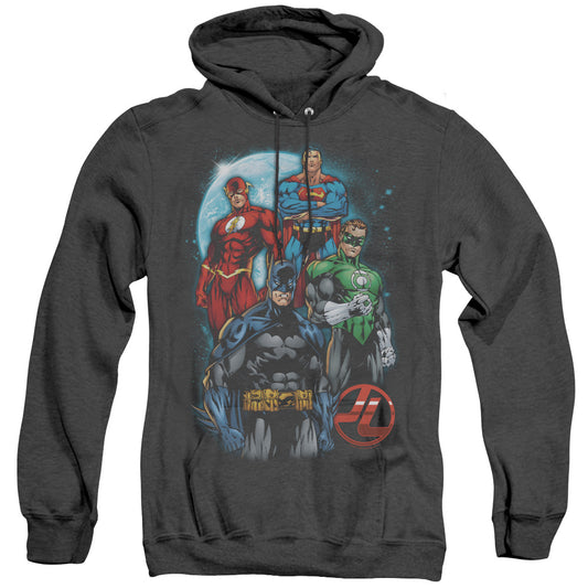 Justice League Of America The Four Heather Mens Hoodie Black Officially Licensed