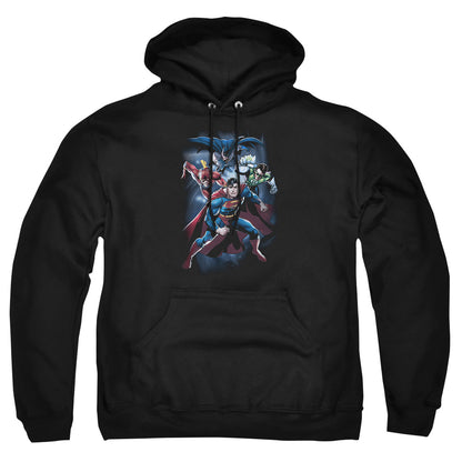 Justice League Of America Cosmic Crew Mens Hoodie Black Officially Licensed
