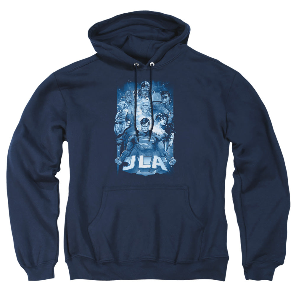 Justice League Of America Burst Mens Hoodie Navy Officially Licensed