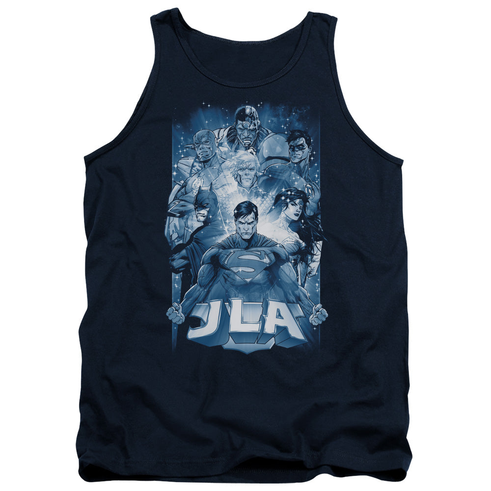 Justice League Burst Mens Tank Top Shirt Navy