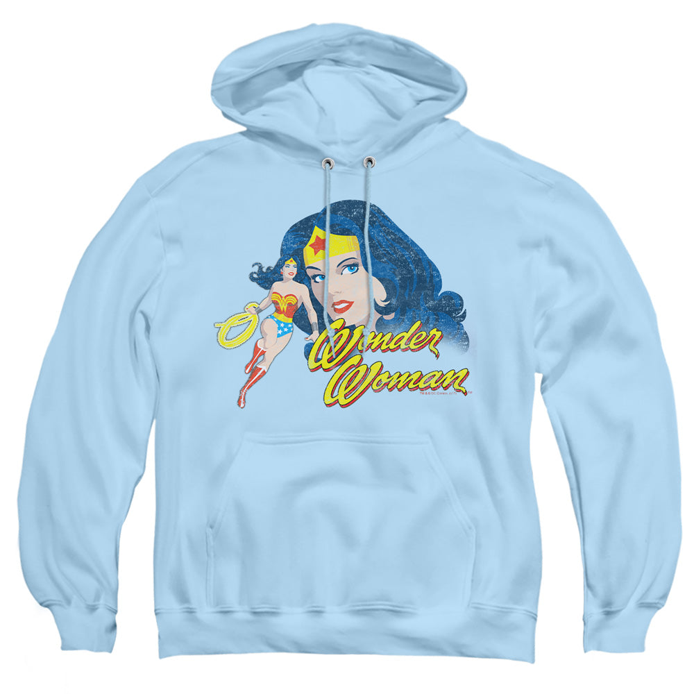 Justice League Of America Portrait Mens Hoodie Light Blue Officially Licensed