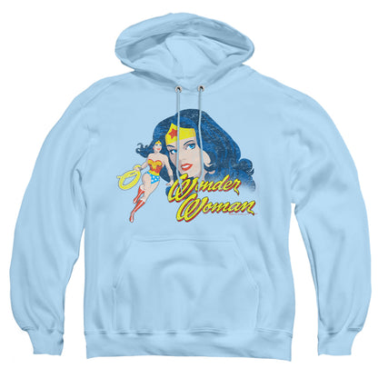 Justice League Of America Portrait Mens Hoodie Light Blue Officially Licensed