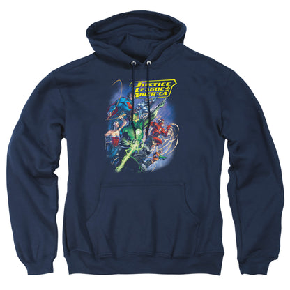 Justice League Of America Onward Mens Hoodie Navy Officially Licensed