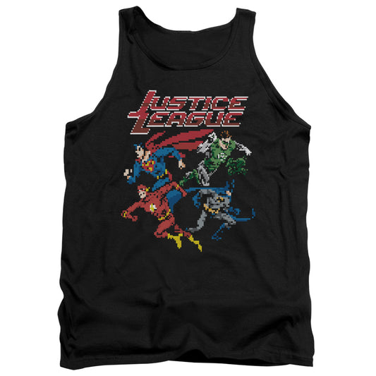 Justice League Pixel League Mens Tank Top Shirt Black