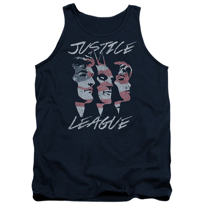 Justice League Justice For America Mens Tank Top Shirt Navy