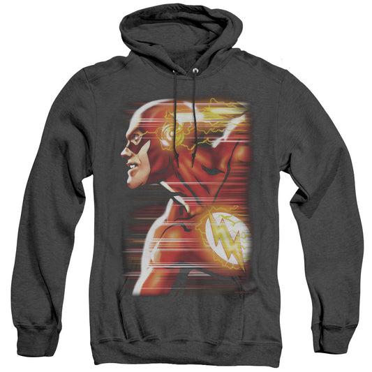 Justice League Of America Speed Head Heather Mens Hoodie Black Officially Licensed