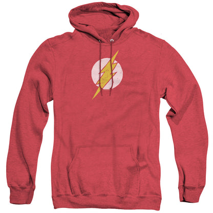 Justice League Of America Rough Flash Mens Heather Hoodie Red Officially Licensed