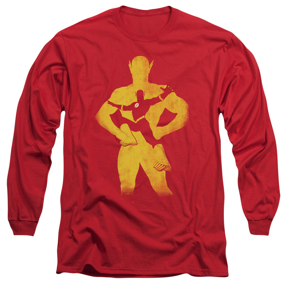 Jla Flash Knockout Mens Long Sleeve Shirt Red