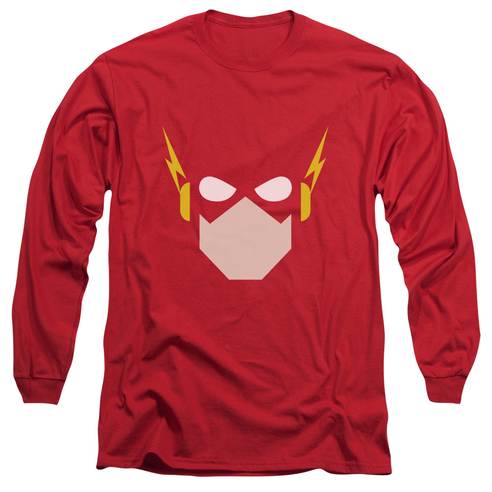 Jla Flash Head Mens Long Sleeve Shirt Red