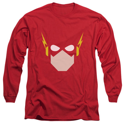 Jla Flash Head Mens Long Sleeve Shirt Red Officially Licensed