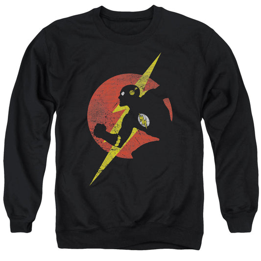 Jla Flash Symbol Knockout Mens Crewneck Sweatshirt Black