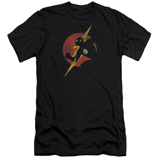 Jla Flash Symbol Knockout Premium Bella Canvas Slim Fit Mens T Shirt Black