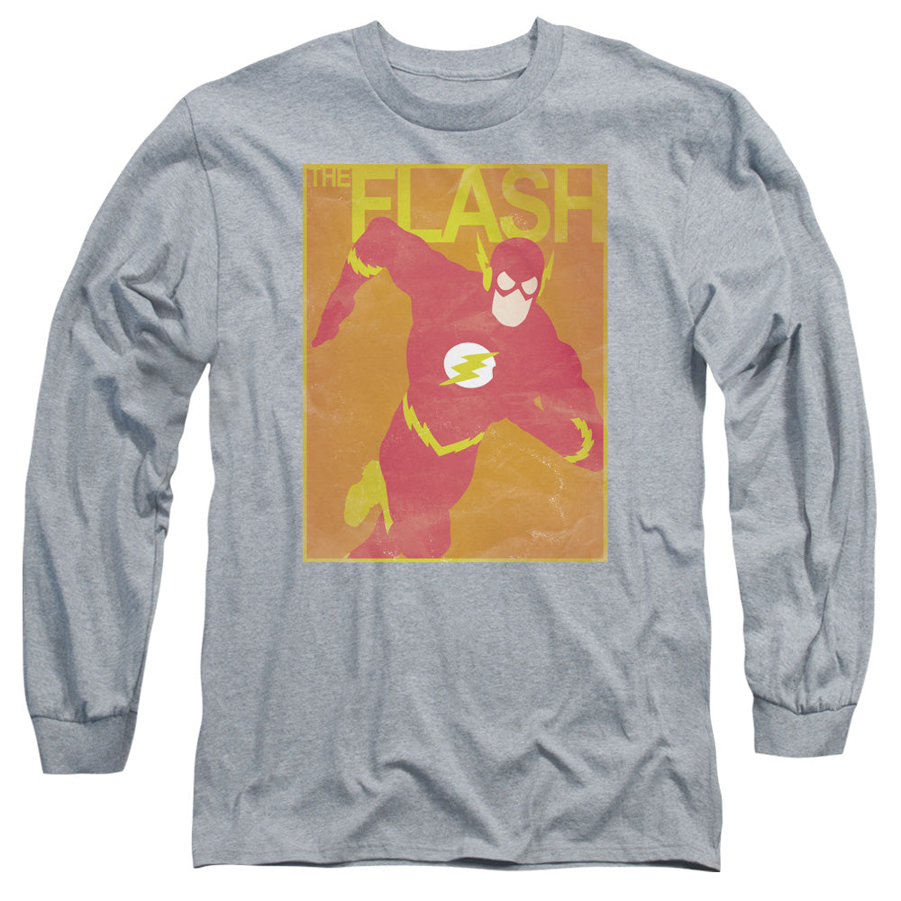 Jla Simple Flash Poster Mens Long Sleeve Shirt Athletic Heather