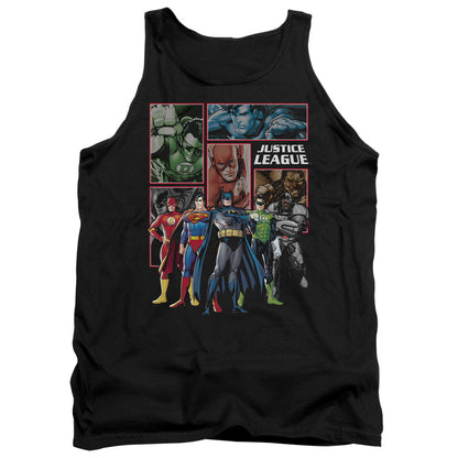 Justice League New Justice League Panels Mens Tank Top Shirt Black