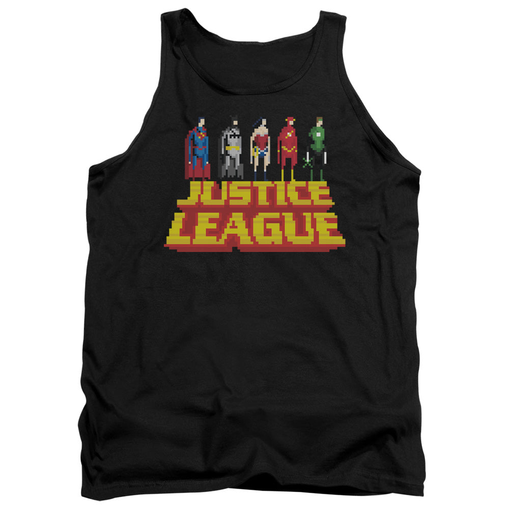 Justice League Standing Above Mens Tank Top Shirt Black