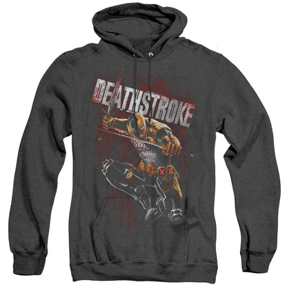 Justice League Of America Blood Splattered Mens Heather Hoodie Black Officially Licensed