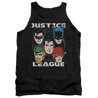 Justice League Head Of States Mens Tank Top Shirt Black