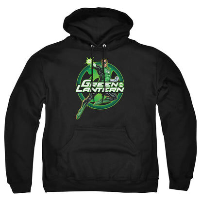 Justice League Of America Lantern Glow Mens Hoodie Black Officially Licensed