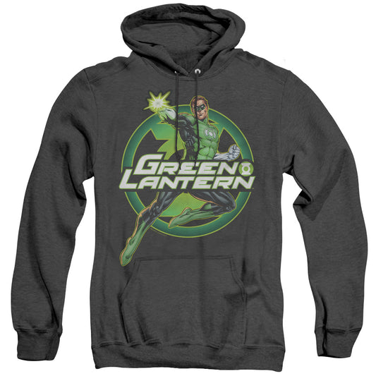Justice League Of America Lantern Glow Heather Mens Hoodie Black Officially Licensed