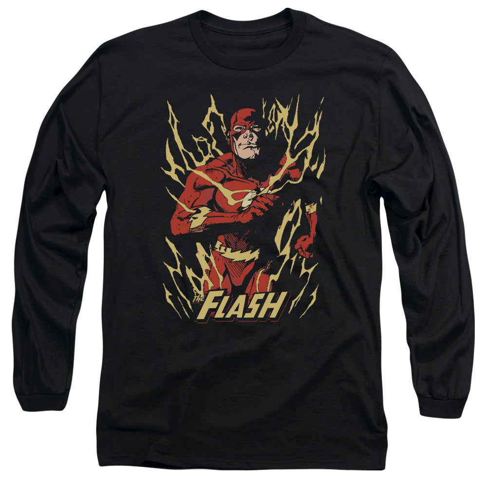 Jla Flash Flare Mens Long Sleeve Shirt Black