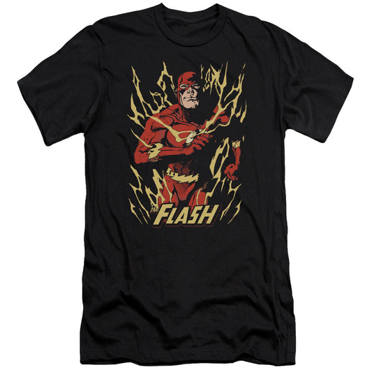 Jla Flash Flare Premium Bella Canvas Slim Fit Mens T Shirt Black