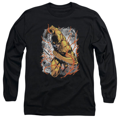 Jla Reversed Mens Long Sleeve Shirt Black Officially Licensed